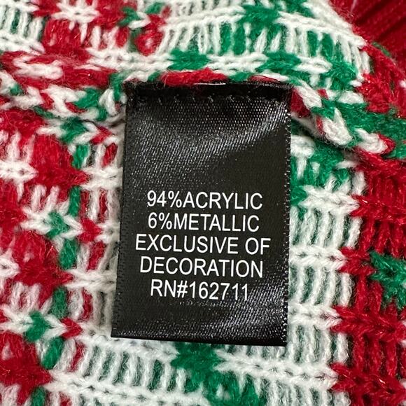 Ugly Christmas Sweater Unisex Sweater Faux Cardigan with Bowtie Sz L - Picture 7 of 9